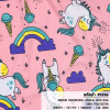 ผ้าพิมพ์ Unicorn สายรุ้ง(ชมพู) รูปที่ 0