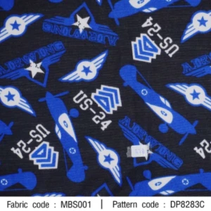 ผ้าพิมพ์ US-24(น้ำเงิน) - primary