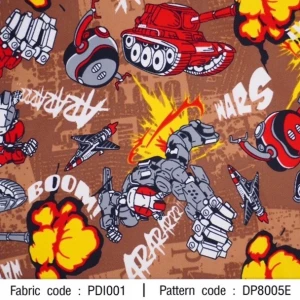 ผ้าพิมพ์ Wars Boom(น้ำตาล) - primary