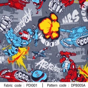 ผ้าพิมพ์ Wars Boom(เทา) - primary