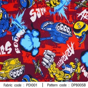 ผ้าพิมพ์ Wars Boom(แดง) - primary