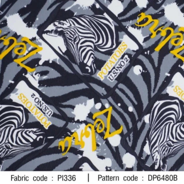 ผ้าพิมพ์ Zebra(เทา)