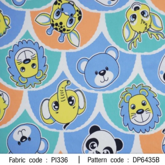 ผ้าพิมพ์ ZooZoo(ฟ้า-มิ้นท์)