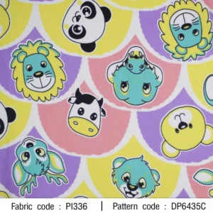 ผ้าพิมพ์ ZooZoo(ม่วง-เหลือง) - primary