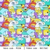 ผ้าพิมพ์animals&friends(ม่วง) 