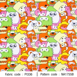 ผ้าพิมพ์animals&friends(ชมพู) - primary