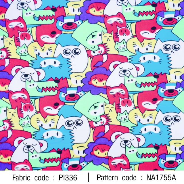 ผ้าพิมพ์animals&friends(เหลือง)