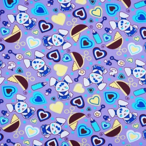 ผ้าพิมพ์Baby Rabbit (ม่วง) - primary