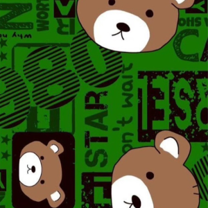 ผ้าพิมพ์Bear1980(เขียว) - primary