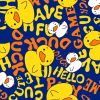 ผ้าพิมพ์hello duck(กรม) # 0
