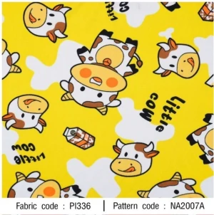 ผ้าพิมพ์Little Cow(เหลือง) - primary