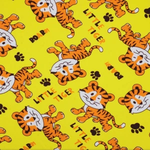 ผ้าพิมพ์TIGER LITTLE(เหลือง) - primary