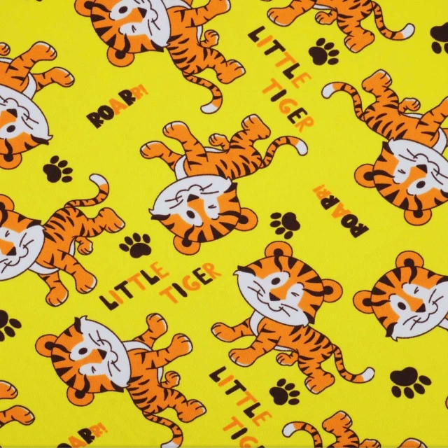 ผ้าพิมพ์TIGER LITTLE(เหลือง)
