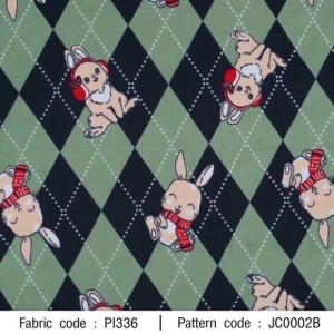 ผ้าพิมพ์กระต่ายตาราง(เขียว) - primary