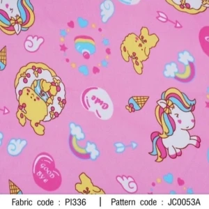 ผ้าพิมพ์กระต่ายยูนิคอร์น(ชมพู) - primary