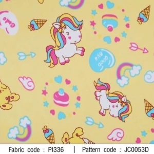 ผ้าพิมพ์กระต่ายยูนิคอร์น(เหลือง) - primary