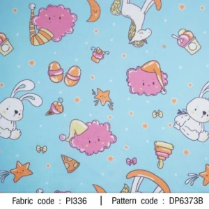 ผ้าพิมพ์กระต่ายเมฆ(ฟ้า) - primary