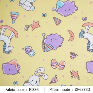 ผ้าพิมพ์กระต่ายเมฆ(เหลือง) - primary