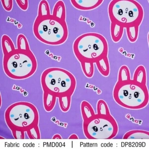 ผ้าพิมพ์กระต่ายเลิฟ(ม่วง) - primary