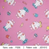 ผ้าพิมพ์กระต่ายแก้มแดง(ชมพู) 