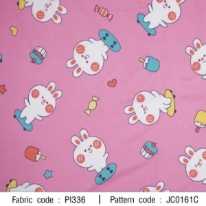 ผ้าพิมพ์กระต่ายแก้มแดง(ชมพู) - primary