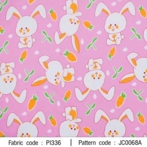 ผ้าพิมพ์กระต่ายแครอท(ชมพู) - primary