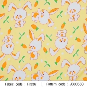 ผ้าพิมพ์กระต่ายแครอท(เหลือง) - primary