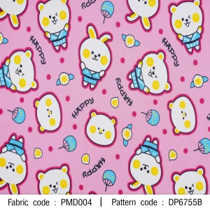 ผ้าพิมพ์กระต่ายแฮปปี้(ชมพู) - primary