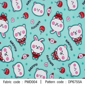 ผ้าพิมพ์กระต่ายแฮปปี้(เขียว) - primary