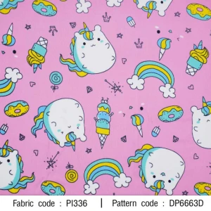 ผ้าพิมพ์ก้อนยูนิคอร์น(ชมพู) - primary