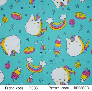 ผ้าพิมพ์ก้อนยูนิคอร์น(มิ้นท์) - primary