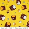 ผ้าพิมพ์ก้อนหมีชานม(เหลือง) 