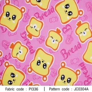 ผ้าพิมพ์ขนมปัง(ชมพู) - primary