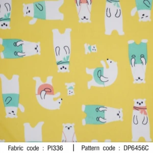 ผ้าพิมพ์ครอบครัวหมีขาว(เหลือง) - primary