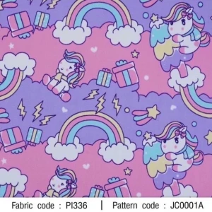 ผ้าพิมพ์คลื่นมาร์ชเมลโล(ม่วงชมพู) - primary