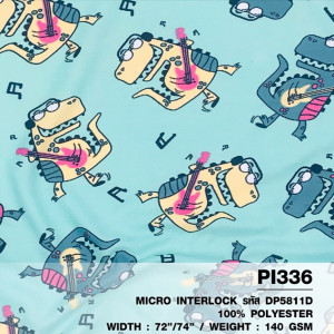 ผ้าพิมพ์จระเข้กีต้าร์(เขียวมิ้นท์) - primary