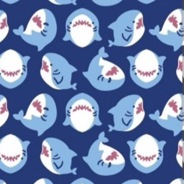 ผ้าพิมพ์ฉลามอ้วน(น้ำเงิน)