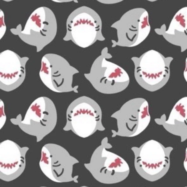 ผ้าพิมพ์ฉลามอ้วน(เทา)