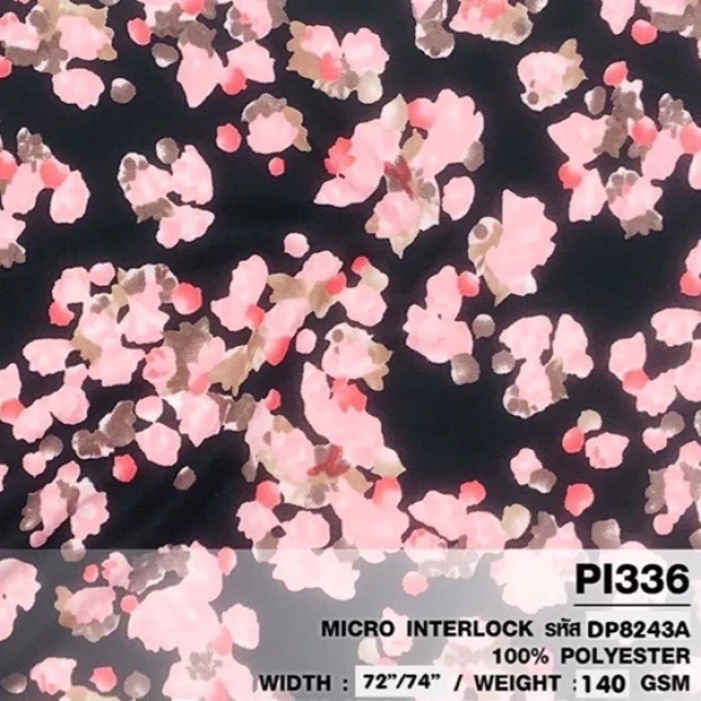 ผ้าพิมพ์ซากุระ(ดำ)