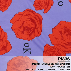 ผ้าพิมพ์ดอกกุหลาบ(ม่วงแดง) - primary