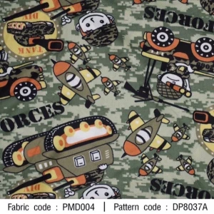 ผ้าพิมพ์ทหารขี่รถถัง(เขียว) - primary