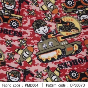 ผ้าพิมพ์ทหารขี่รถถัง(แดง) - primary