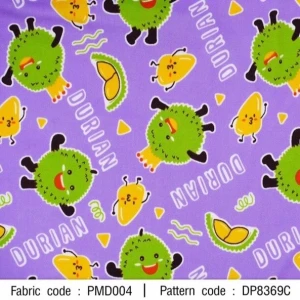 ผ้าพิมพ์น้องทุเรียน(ม่วง) - primary