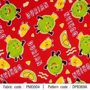 ผ้าพิมพ์น้องทุเรียน(แดง) - primary
