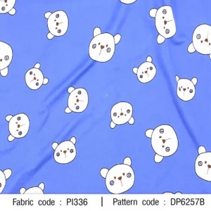 ผ้าพิมพ์น้องหมีลายเส้น(ฟ้า) - primary