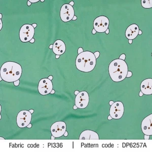 ผ้าพิมพ์น้องหมีลายเส้น(เขียว) - primary