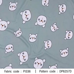 ผ้าพิมพ์น้องหมีลายเส้น(เทา) - primary