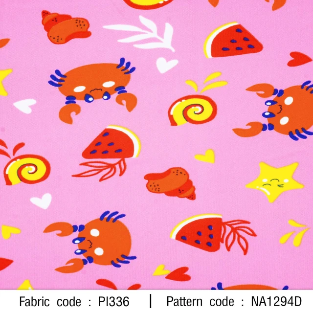 ผ้าพิมพ์ปูซัมเมอร์(ชมพู)