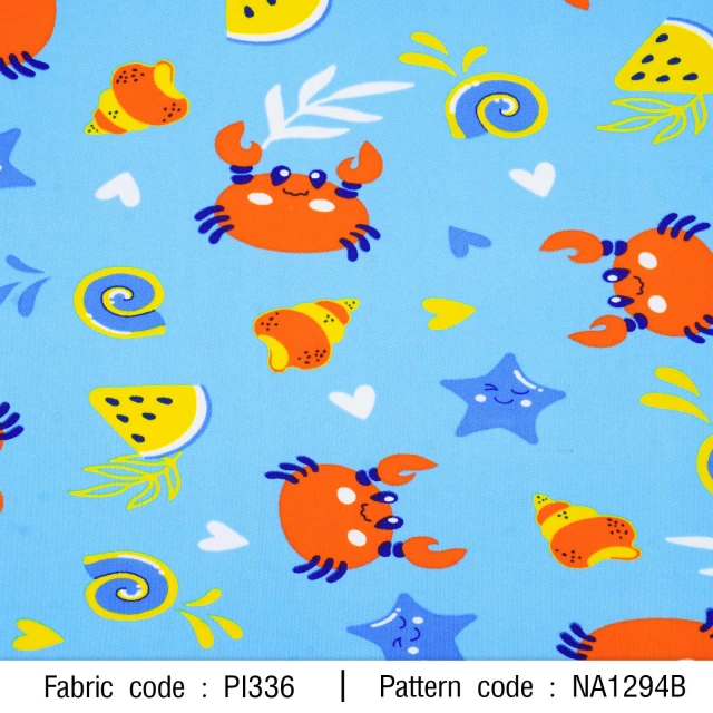 ผ้าพิมพ์ปูซัมเมอร์(ฟ้า)