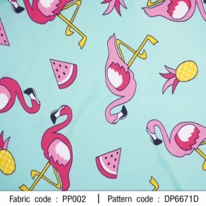 ผ้าพิมพ์ผลไม้ฟลามิงโก้(เขียว) - primary